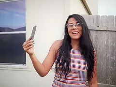 Husband surprises IG Influencer while she's live. Cums on her face.